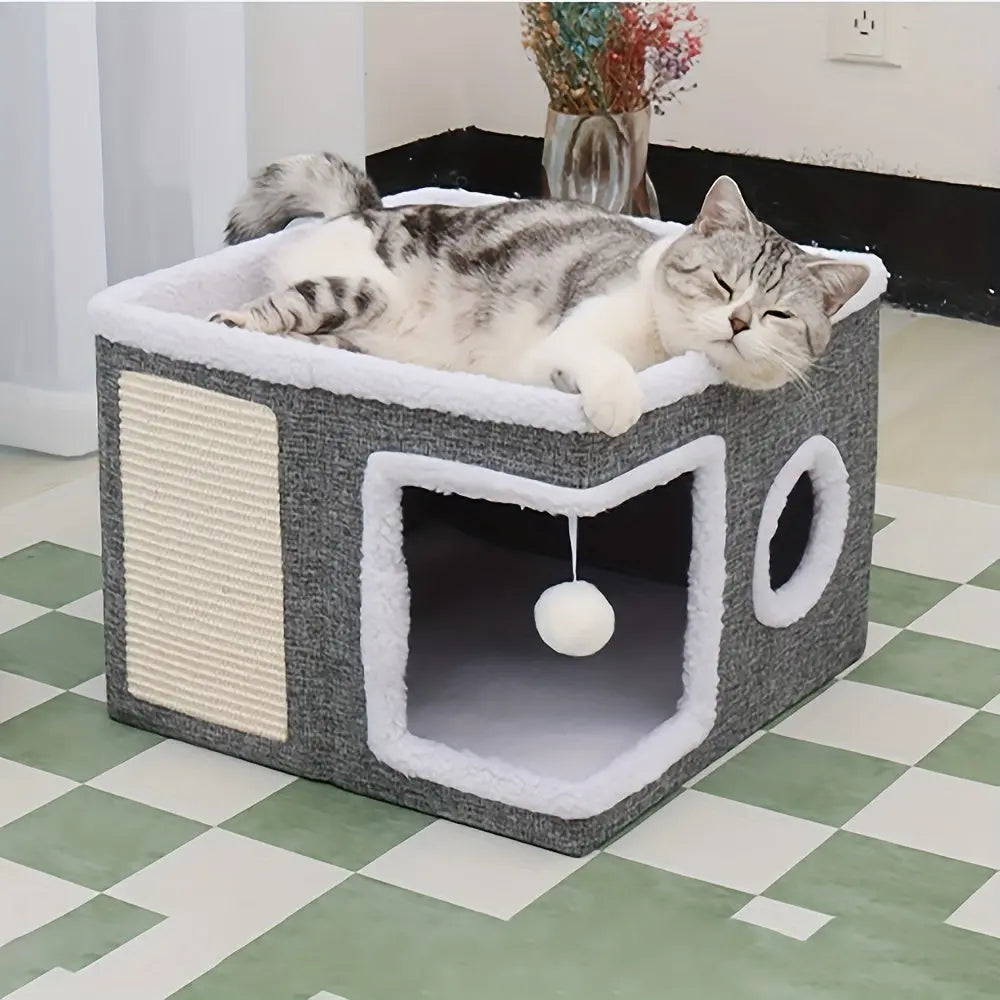 Double-Layer Cat Bed Cave Sofa TM