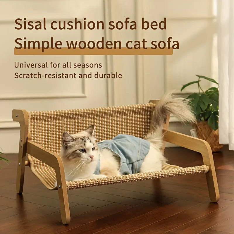 Cat Scratcher Hammock Linen Lounge Chair LPT