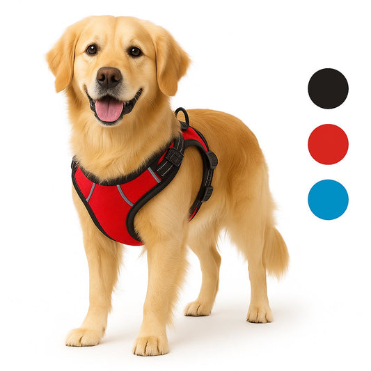Flamingo Harnas Hond Anti Trek XL Rood Balou Voor Grote Honden Maat XL A46 tot 76 cm B80 tot 105 cm