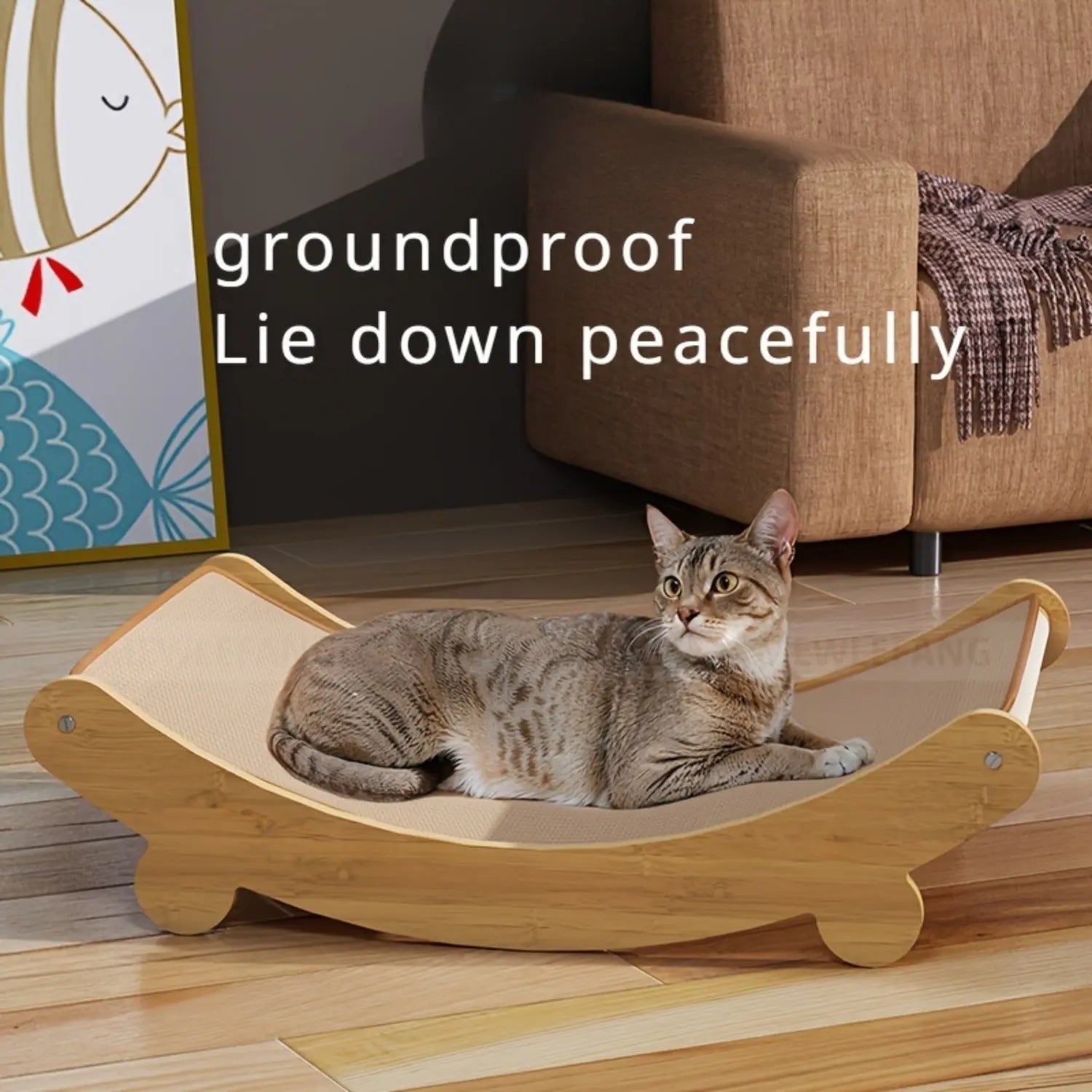 Space-Saving Wooden Cat Scratcher Tower For Cats LPT