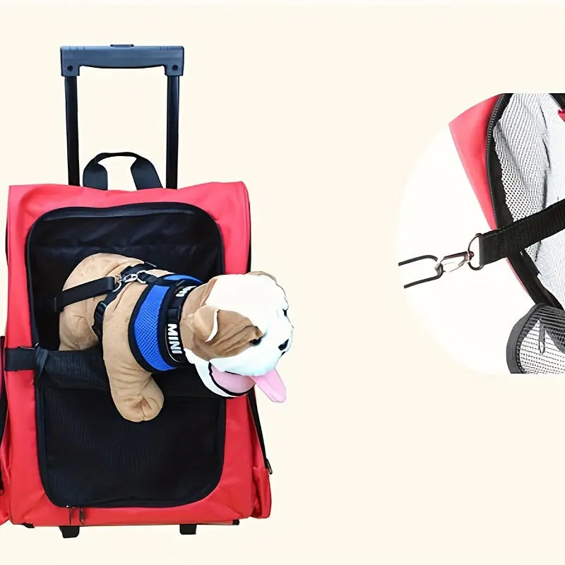 Multi-Purpose Pet Bag Foldable Travel Carrier with Wheels TM