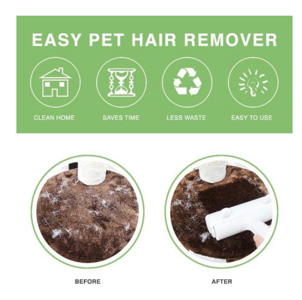Easy Pet Hair Remover Roller Woof & Meow