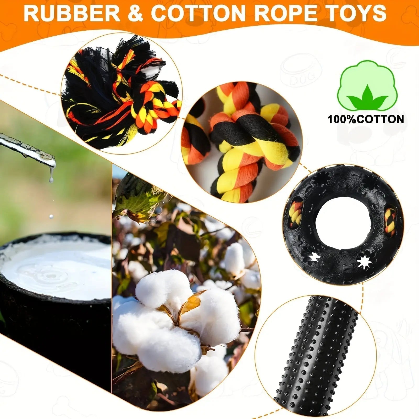 Dog Chew Toys for Small Breeds Rubber (6pcs) LPT