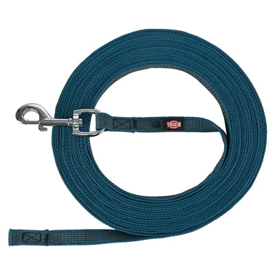 Trixie Hondenriem Sleeplijn Met Rubber Anti Slip Voor Extra Grip En Controle Voor Hondenbezitters Petrolblauw