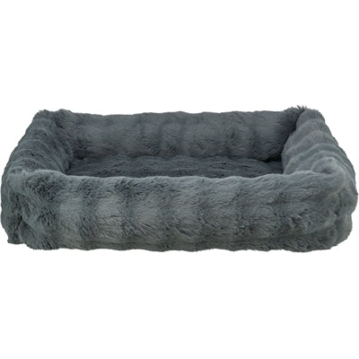 Trixie Hondenbed Elli Donkergrijs Met Geïntegreerd Kussen Voor Hondenliefhebbers En Zacht Pluche Buitenkant 60x50 Cm