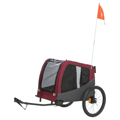 Trixie Fahrradkorb für Hunde – Grau/Rot