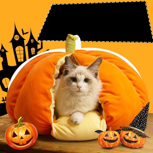 Extra Pluche Pompoen Kattenbed