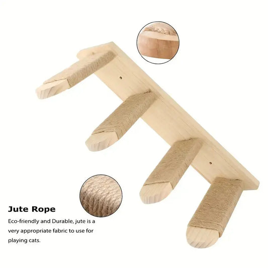 Paws & Play: Elevated Wooden Cat Climbing Shelf TM