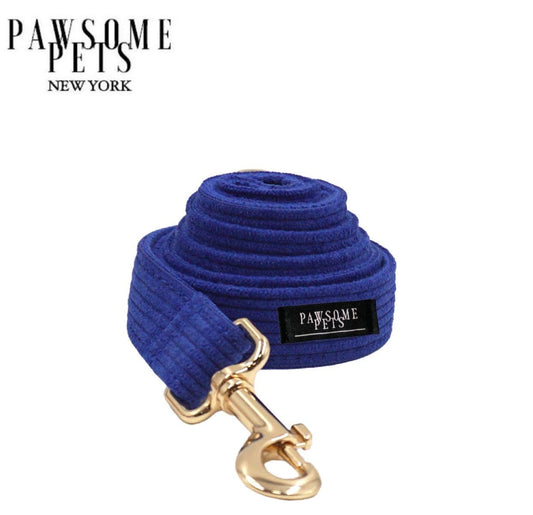Pawsome Pets Hondenriem Paarsachtig Blauw Met Robuuste Roze Gouden Hardware En Versterkte Nylon Voor Stijlvolle Wandelaars
