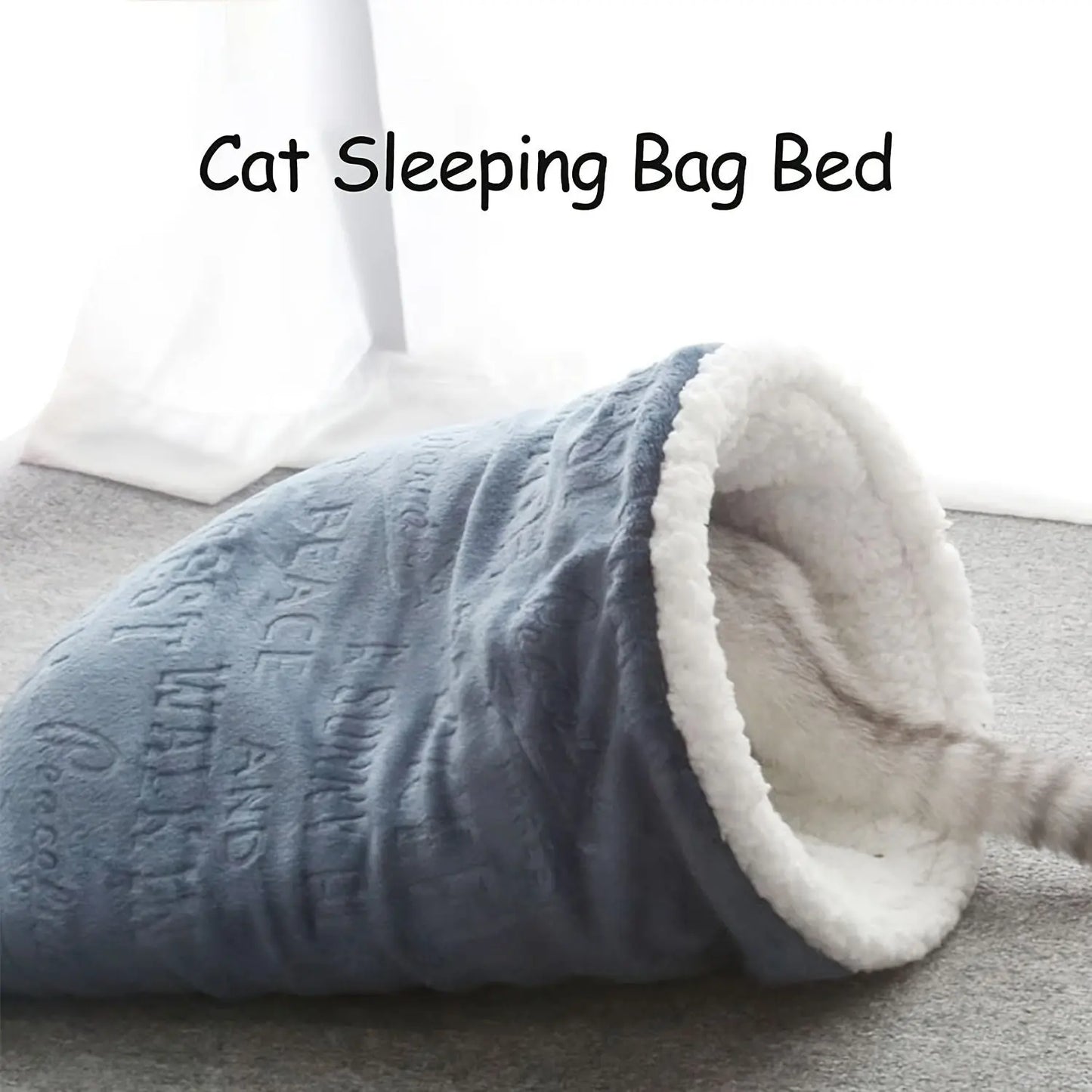 Soft Plush Cat Sleeping Bag Wrap Sack TM