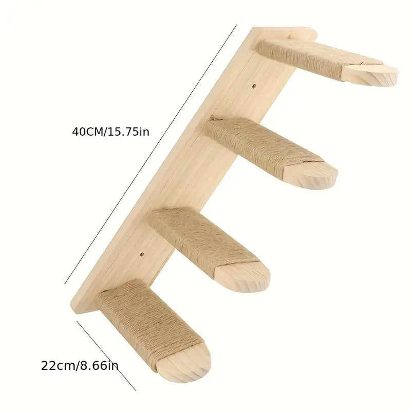 Paws & Play: Elevated Wooden Cat Climbing Shelf TM