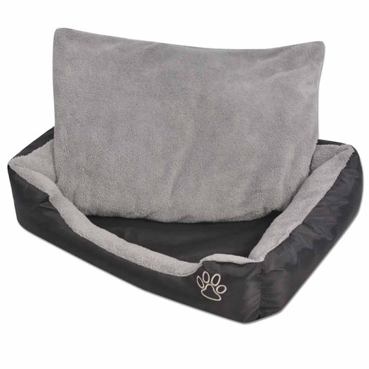 Vidaxl Hondenbed Met Gewatteerd Kussen Maat L Zwart Voor Grote Honden Thuis Comfort