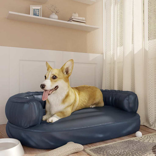 Vidaxl Hondenbed Ergonomisch Schuim Luxe Imitatieleer Donkerblauw Voor Hondenliefhebbers