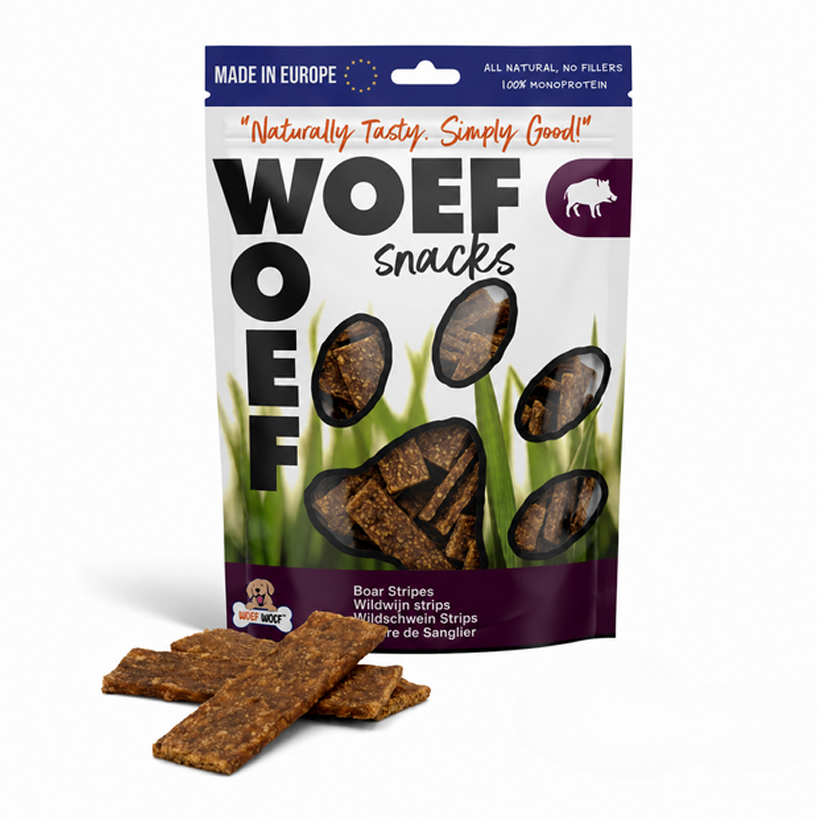 Premium Wildzwijn Strips Voor Honden 100% Natuurlijk Snack