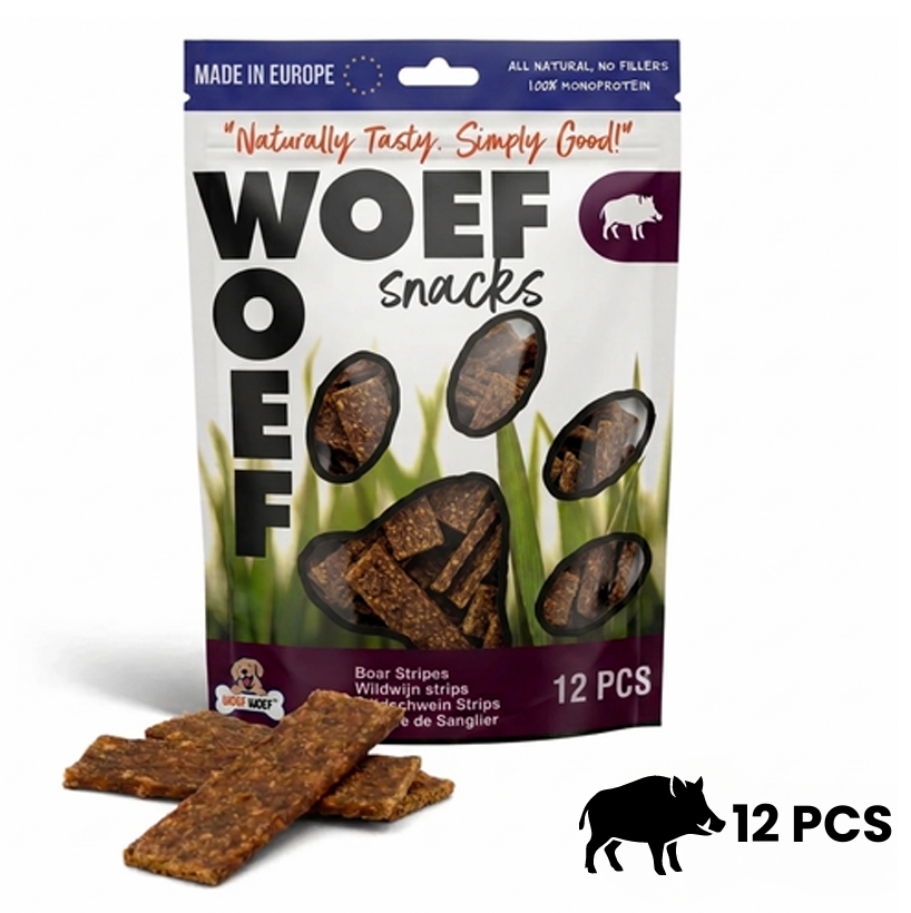 Premium Wildzwijn Strips Voor Honden 100% Natuurlijk Snack
