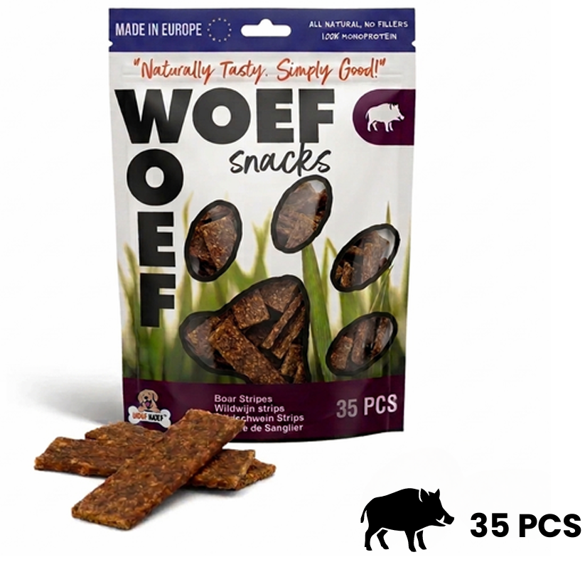 Premium Wildzwijn Strips Voor Honden 100% Natuurlijk Snack