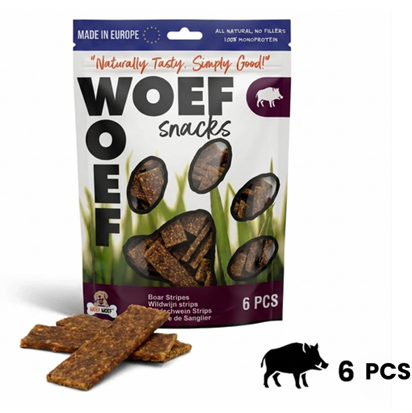 Premium Wildzwijn Strips Voor Honden 100% Natuurlijk Snack