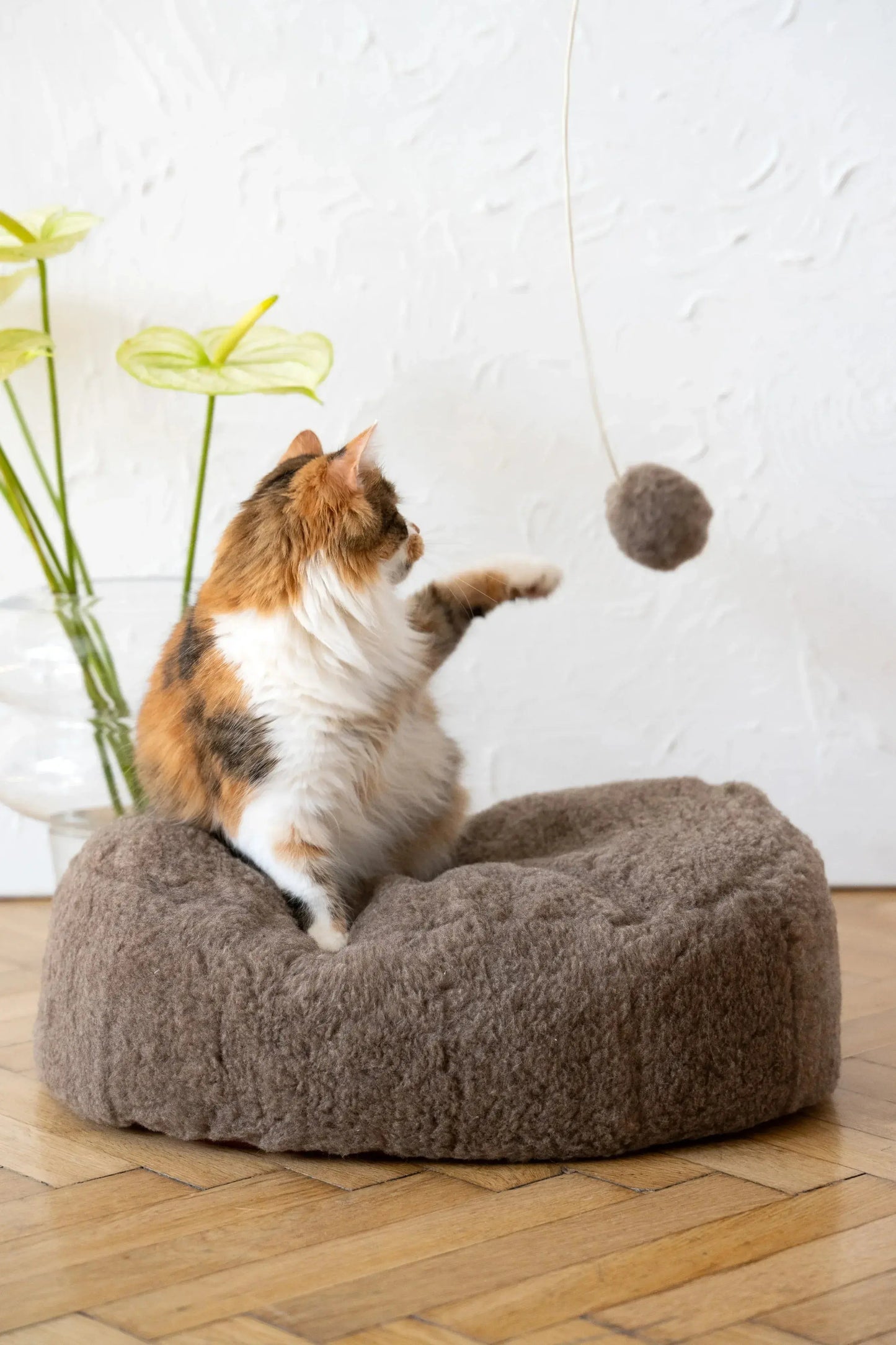 Natural Sheepskin Cat Toy: Ball Mellow Pet Store