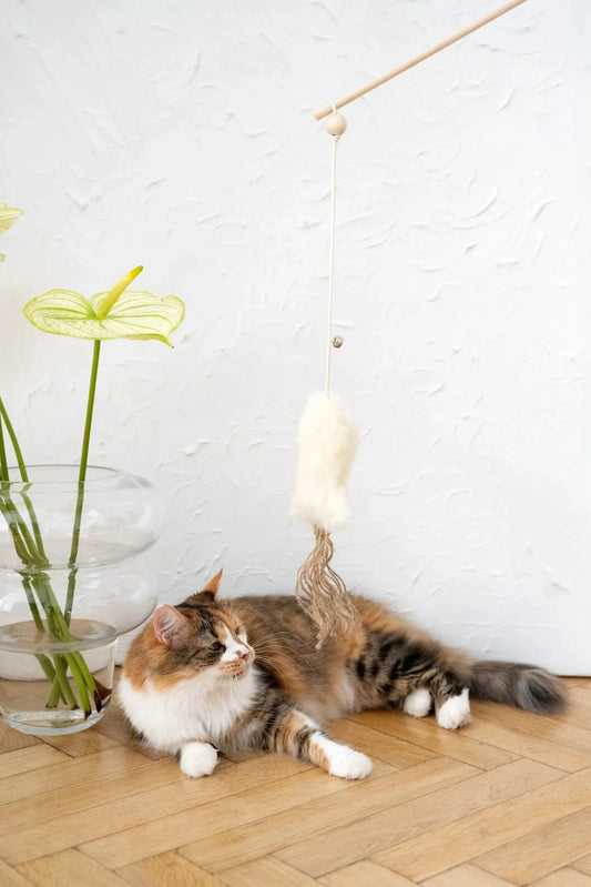 Natural Sheepskin Cat Toy: Fish Mellow Pet Store