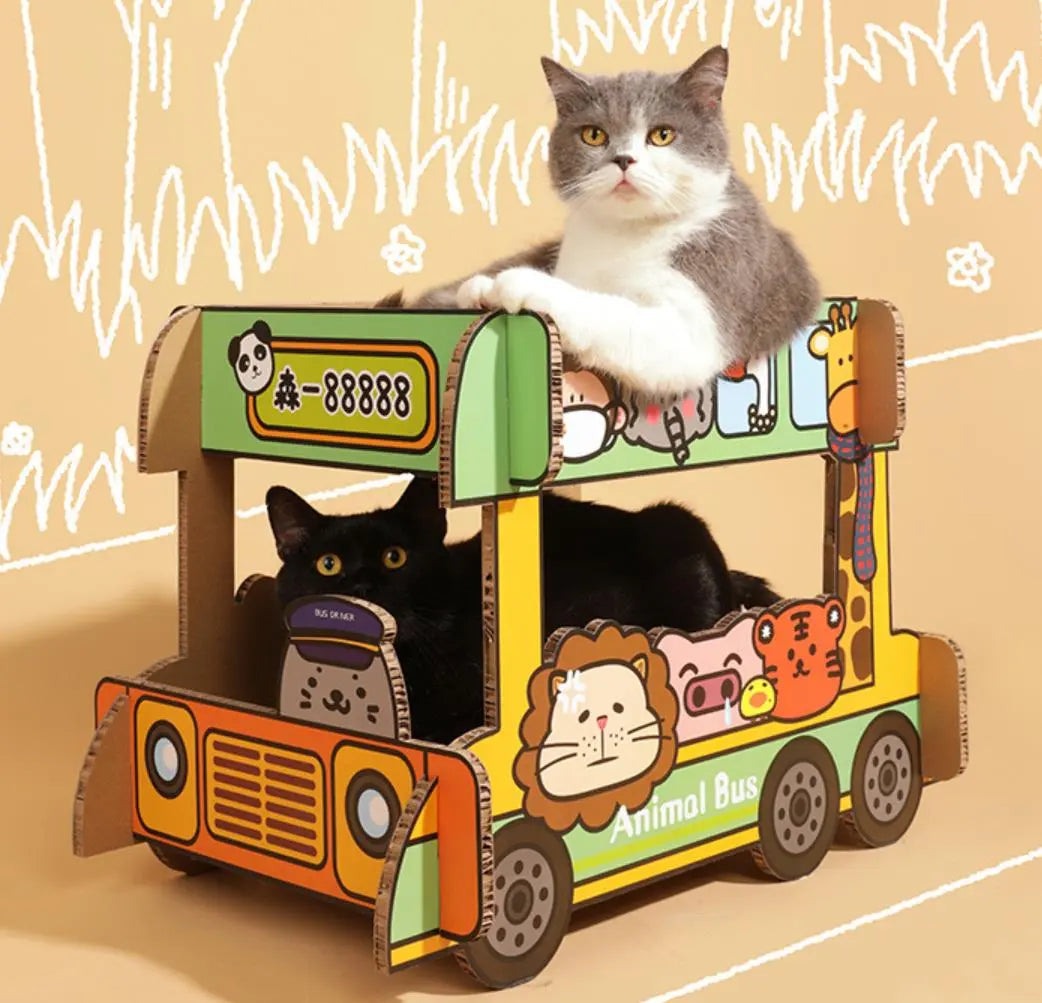 Animal Bus Green Cat Scratching Board Tiny Pet