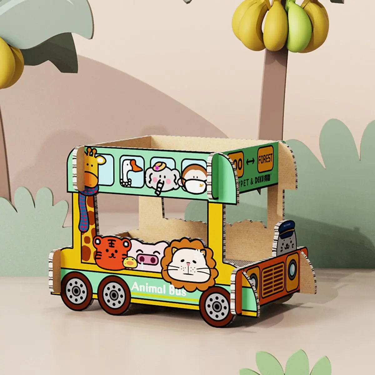 Animal Bus Green Cat Scratching Board Tiny Pet