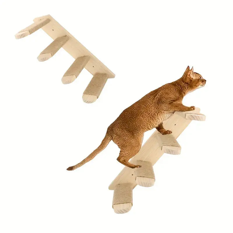 Paws & Play: Elevated Wooden Cat Climbing Shelf TM