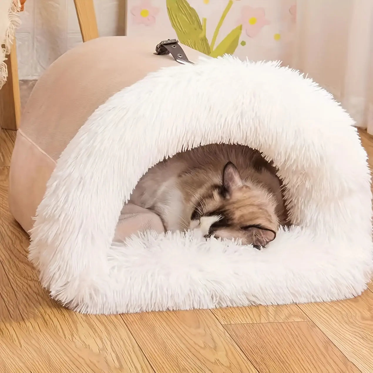 Warm Plush Cat Nest Bed for Winter Comfort LPT