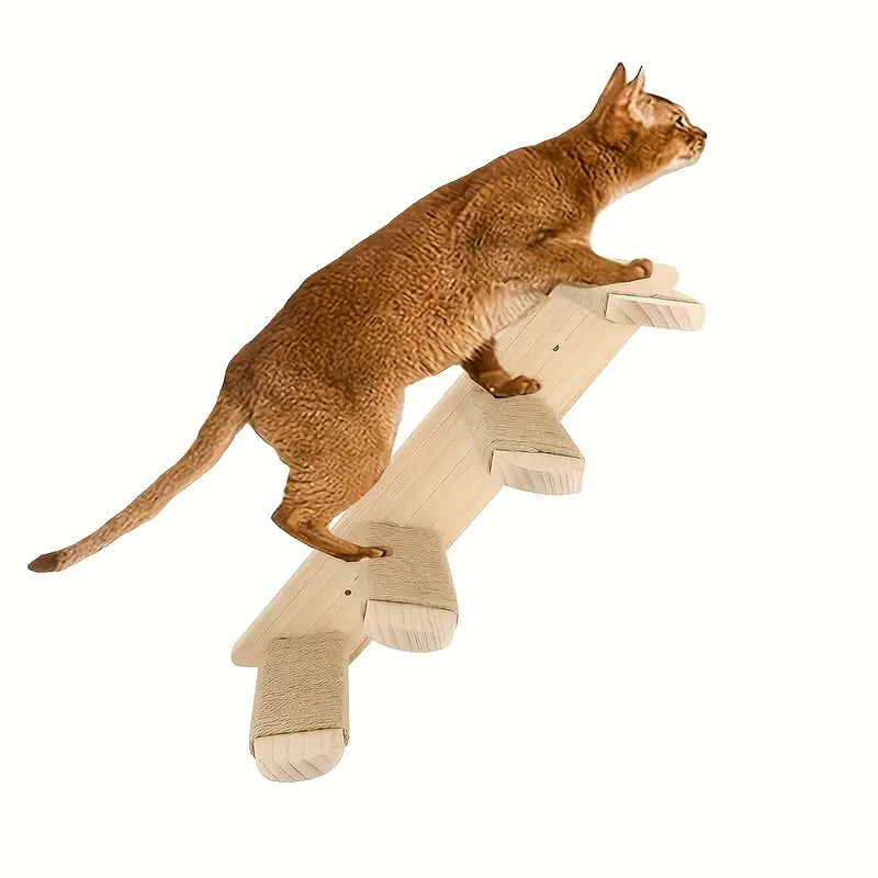 Paws & Play: Elevated Wooden Cat Climbing Shelf TM