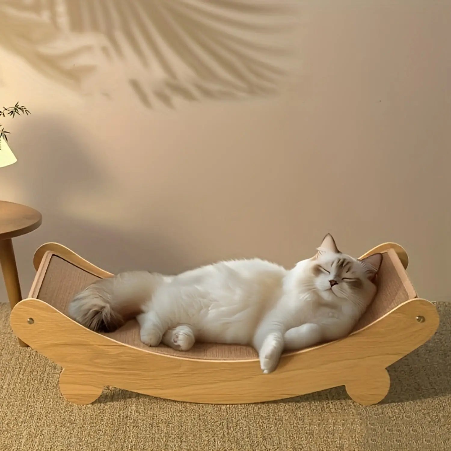Space-Saving Wooden Cat Scratcher Tower For Cats LPT