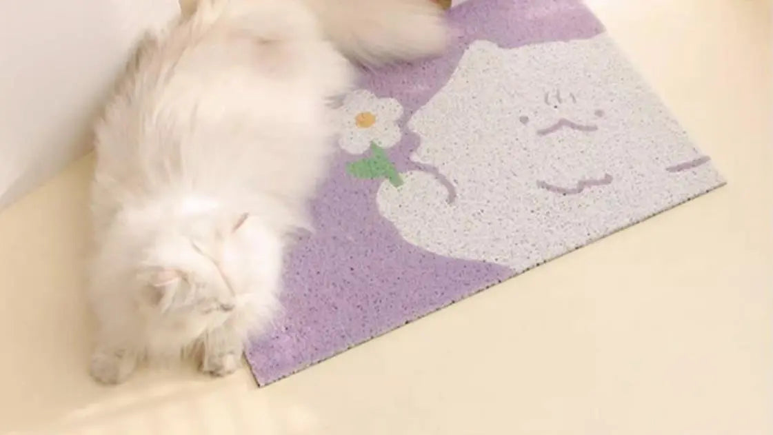 Floral PVC Coil Cat Litter Trapping Mat Meoof
