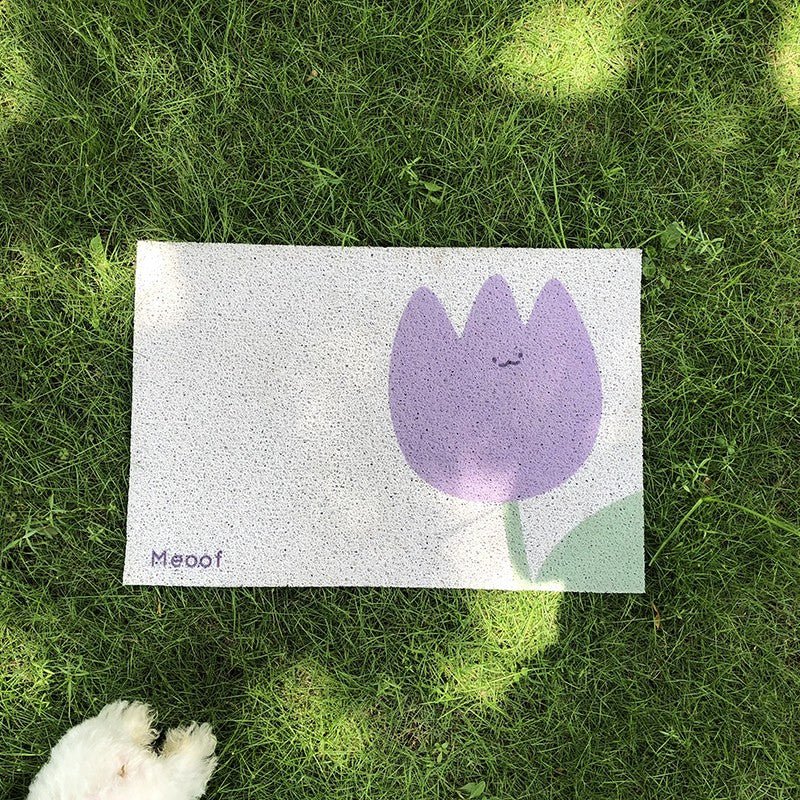 Floral PVC Coil Cat Litter Trapping Mat Meoof