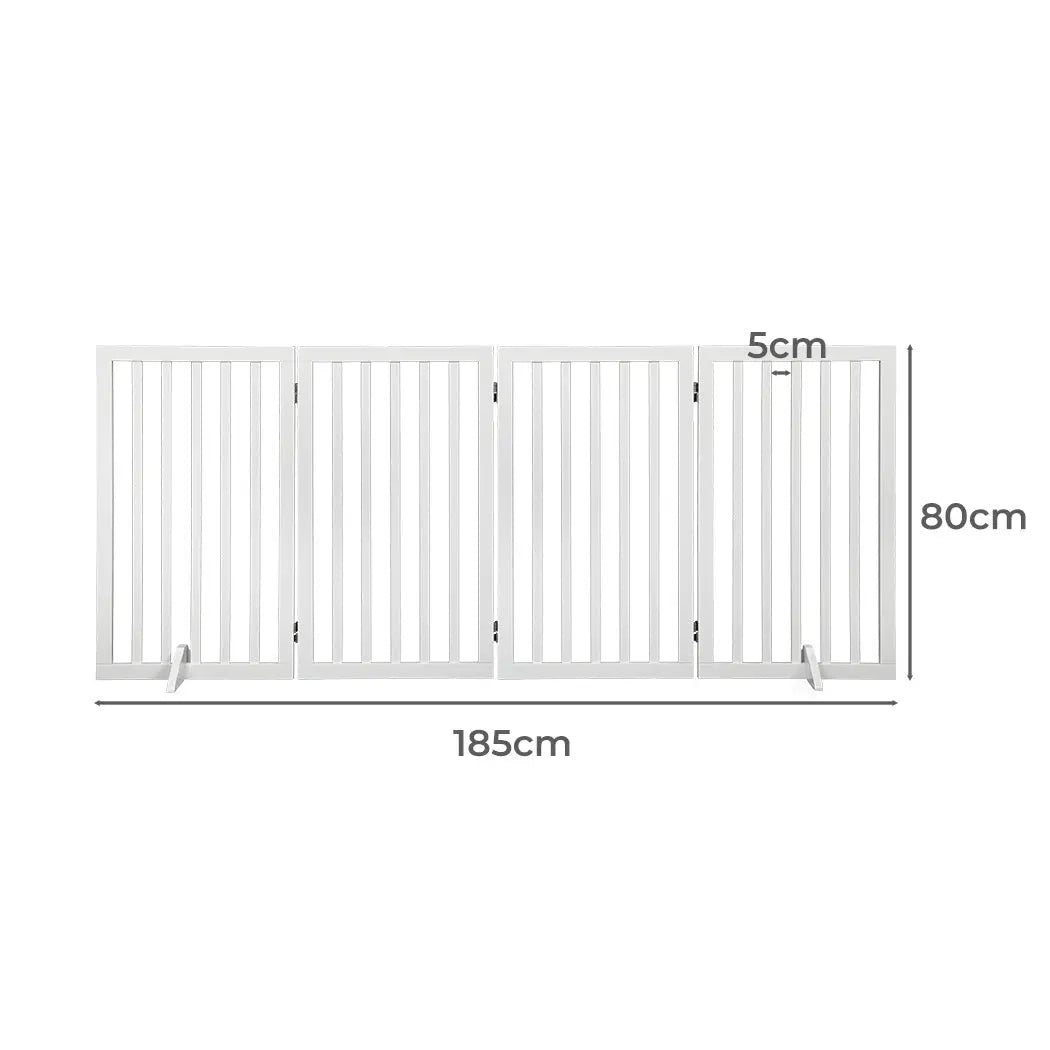 PaWz Wooden Pet Gate Dog Fence Safety White 800x 3MM IDropship