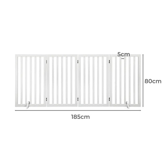 PaWz Wooden Pet Gate Dog Fence Safety White 800x 3MM IDropship