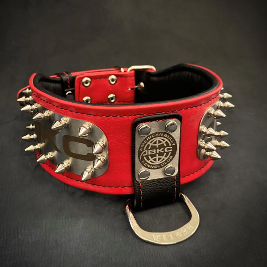 ABKC Halsband Premium Leer Handgemaakt Door BESTIA COLLARS Voor Hondenliefhebbers En ABKC Fans Met Kracht En Prestige