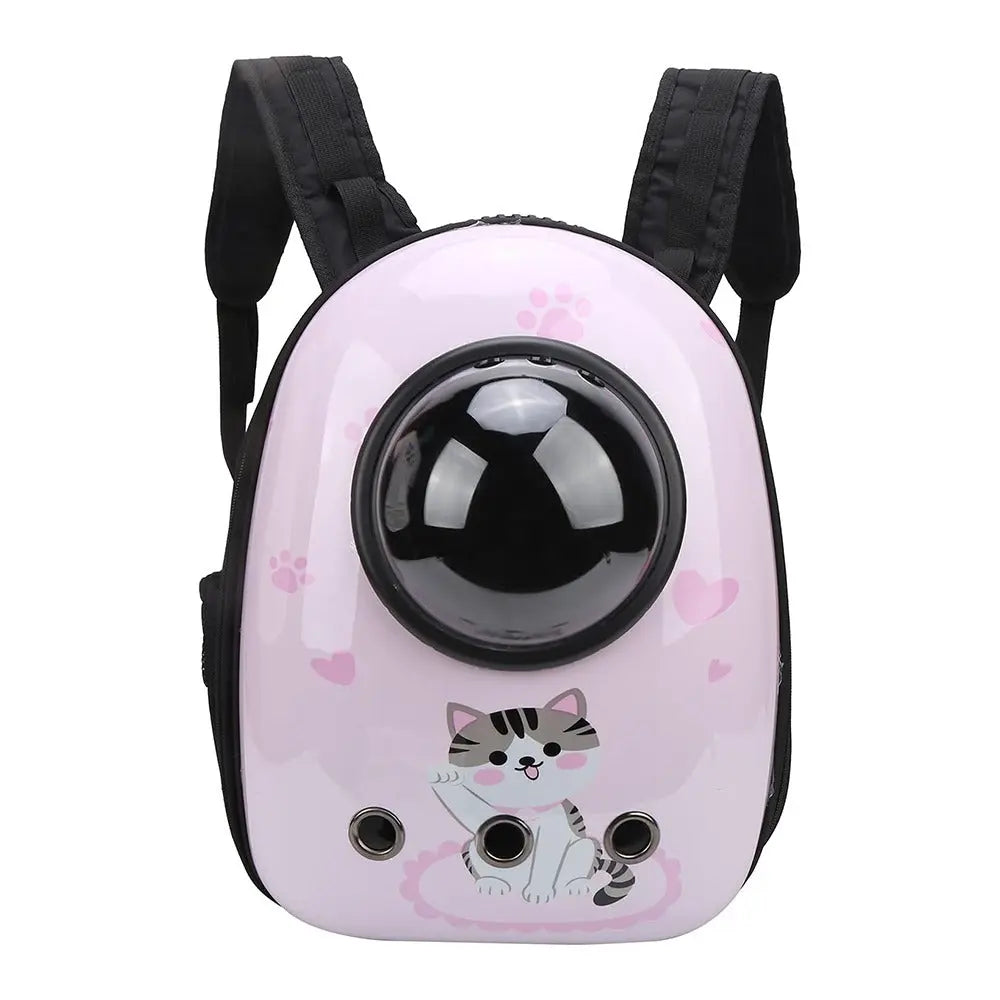 Batoh pro domácí mazlíčky, růžový s kočičím motivem Timelesstools