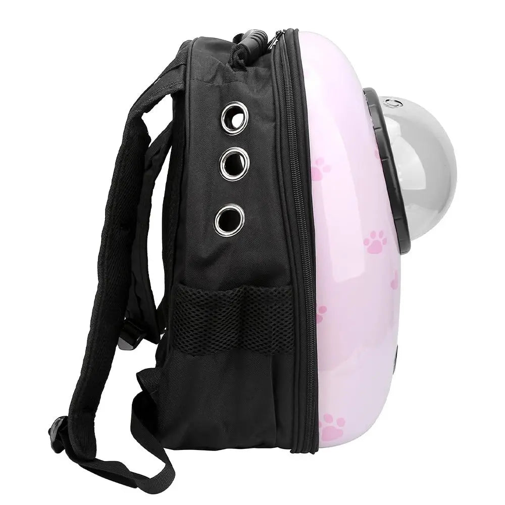 Batoh pro domácí mazlíčky, růžový s kočičím motivem Timelesstools