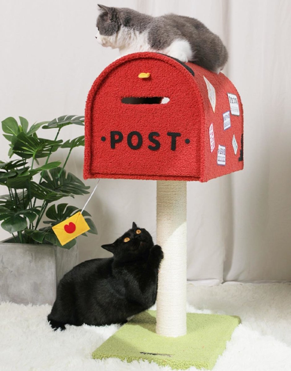 Mailbox Red Climbing Frame Cat Tree Tiny Pet
