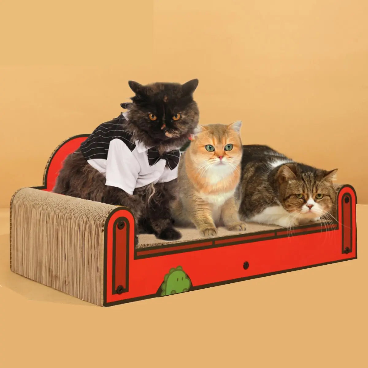 One Family Red Large Sofa Cat Scratching Board Tiny Pet