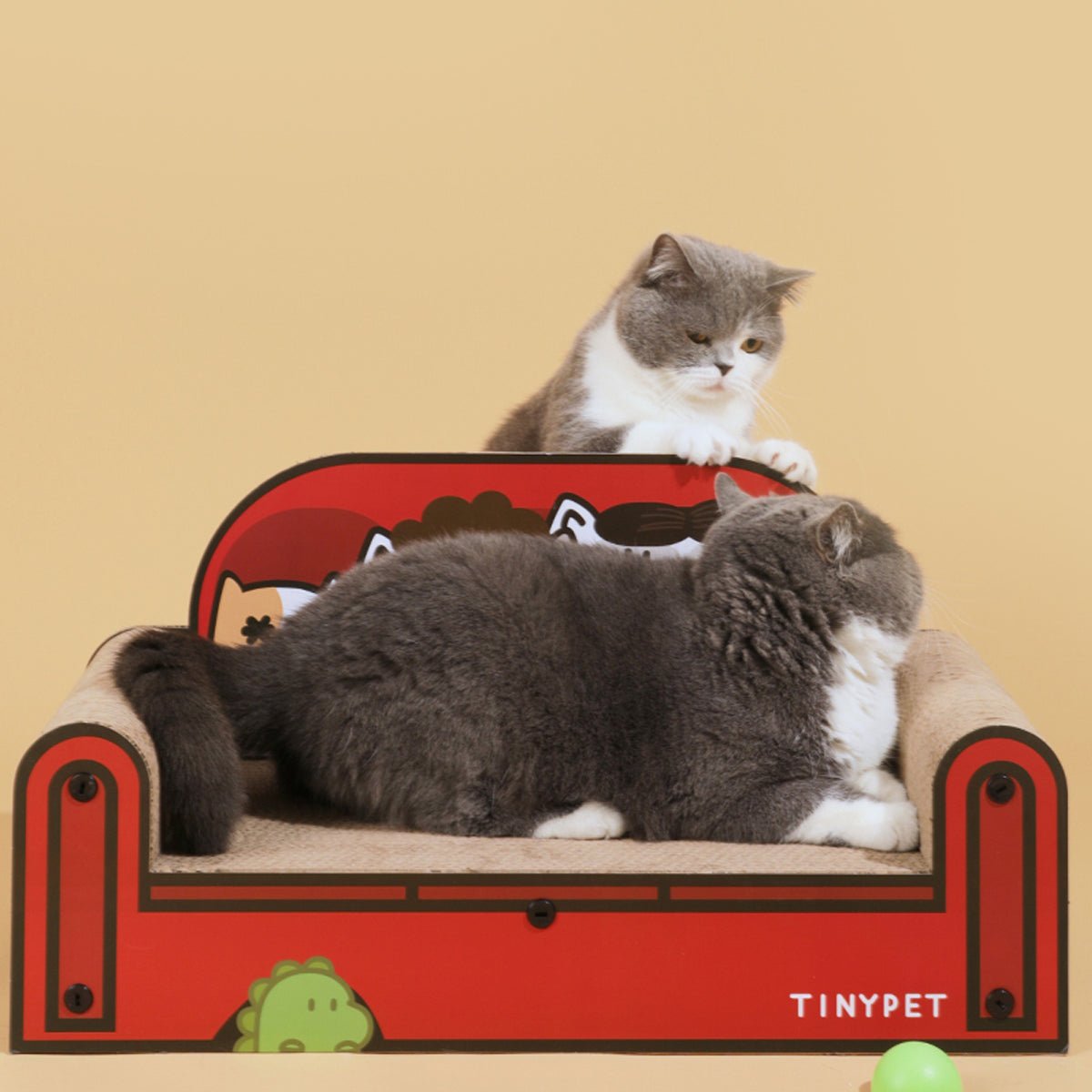 One Family Red Small Sofa Cat Scratching Board Tiny Pet