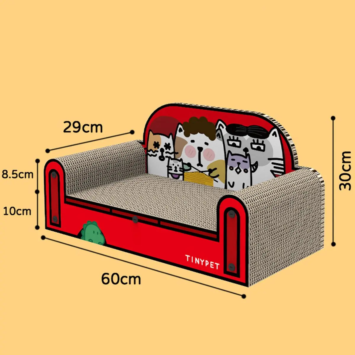One Family Red Small Sofa Cat Scratching Board Tiny Pet