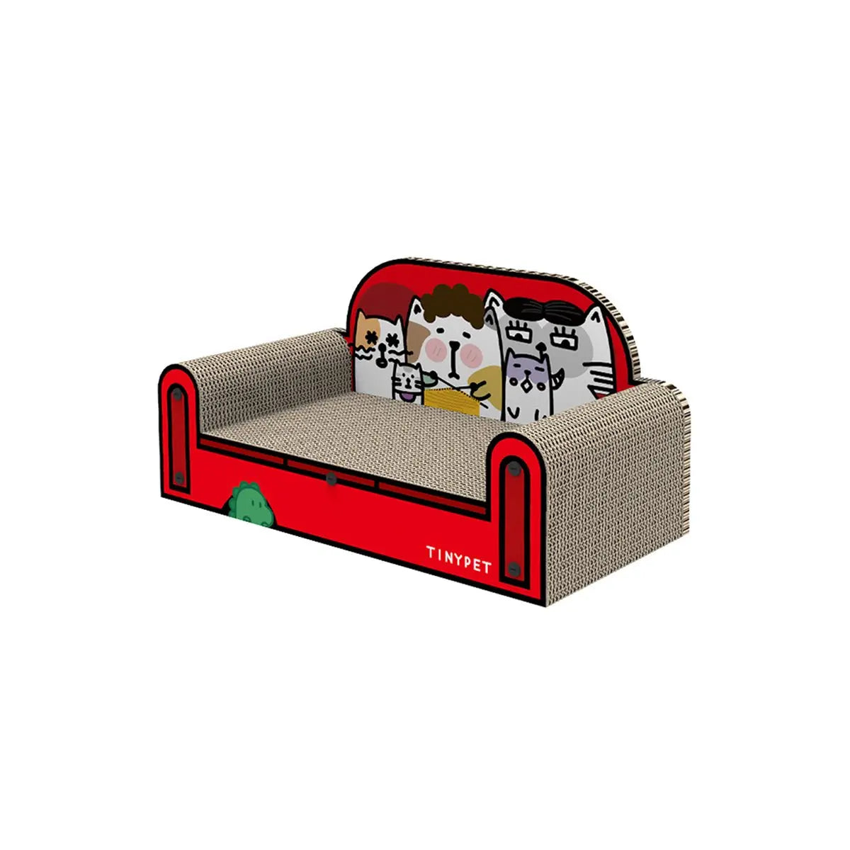One Family Red Small Sofa Cat Scratching Board Tiny Pet