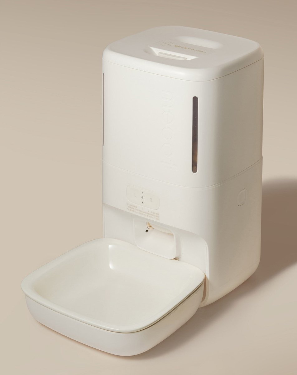 Smart Privacy Camera Automatic Pet Feeder Ceramic Plate Bowl Meoof