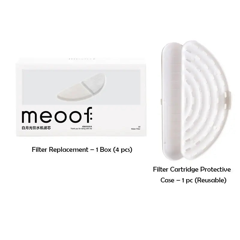 Smart UVC Sterilizing Heated Cat Water Fountain Filter Replacement (4-Pack) Meoof