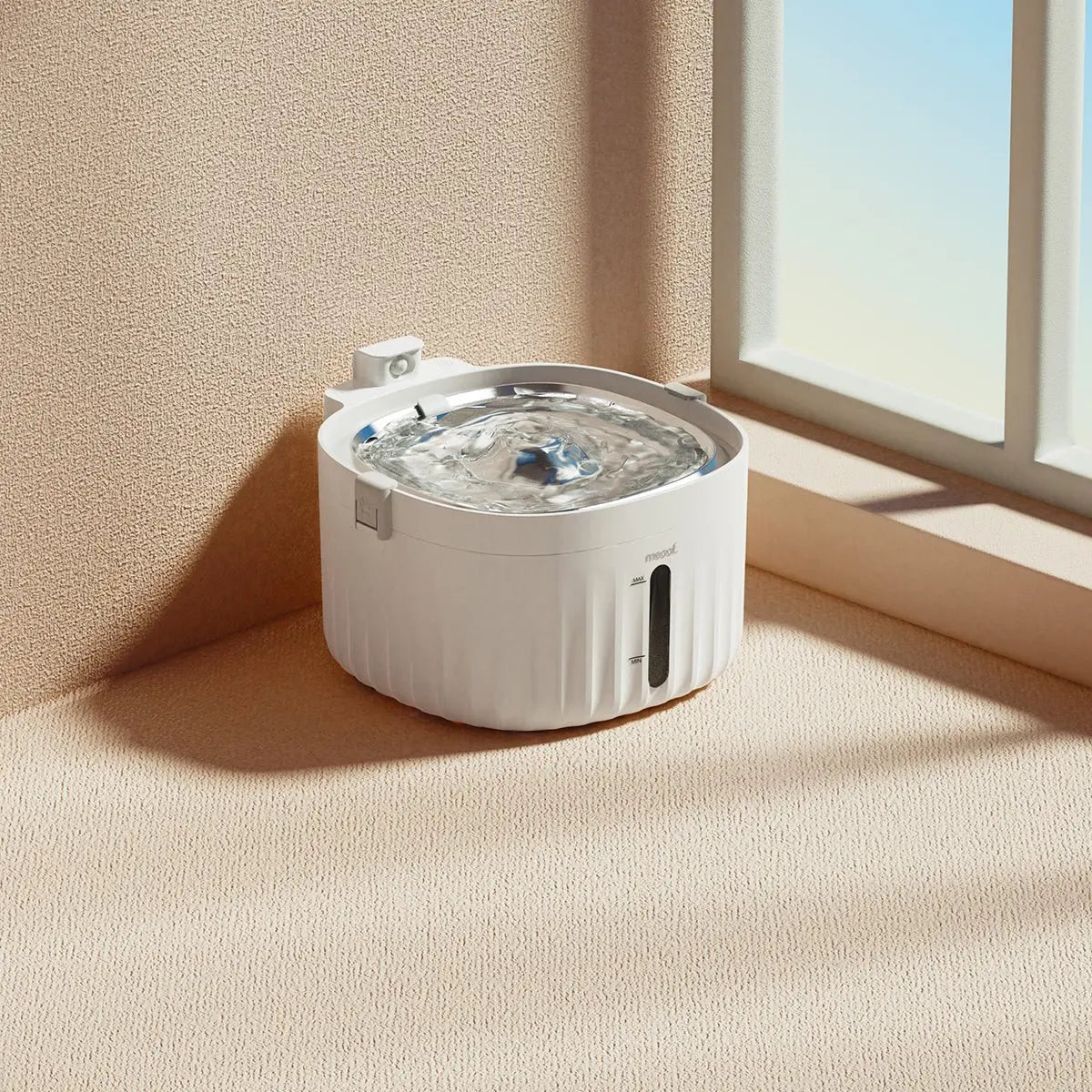Wireless Smart Sensor Pet Water Fountain with Ceramic Plate Meoof
